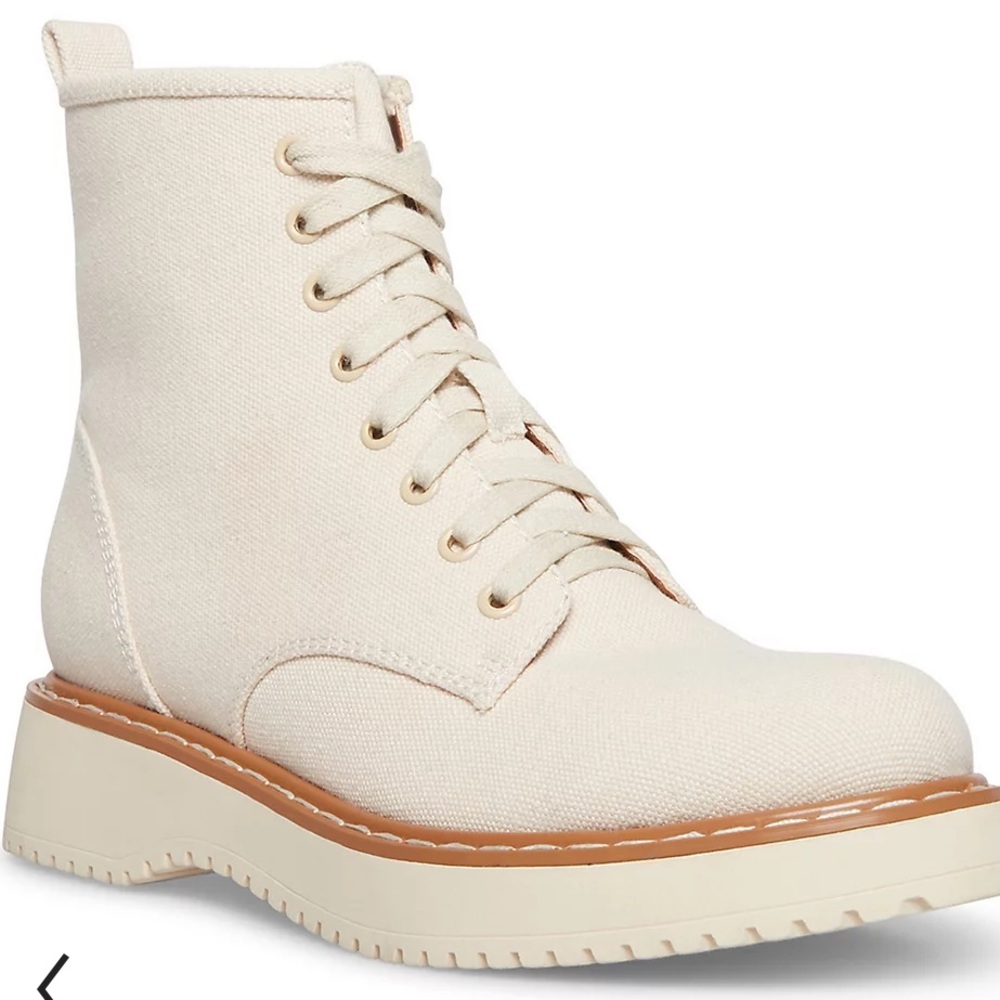 Madden Girl Off White Combat Boots Size 7